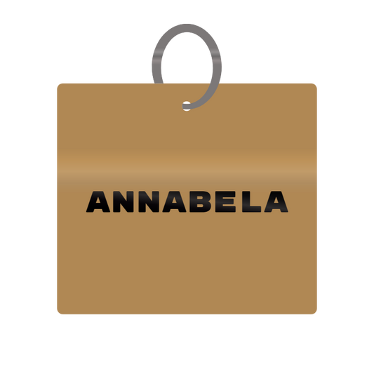 Annabela Engraved on Keychain in MDF 4cm x 4cm x 3mm