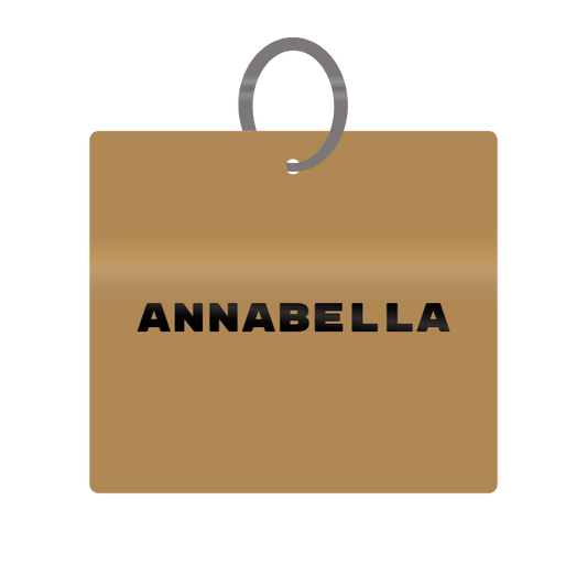 Annabella Engraved on Keychain in MDF 4cm x 4cm x 3mm