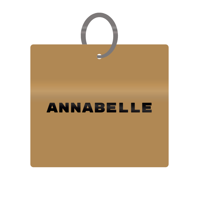 Annabelle Engraved on Keychain in MDF 4cm x 4cm x 3mm