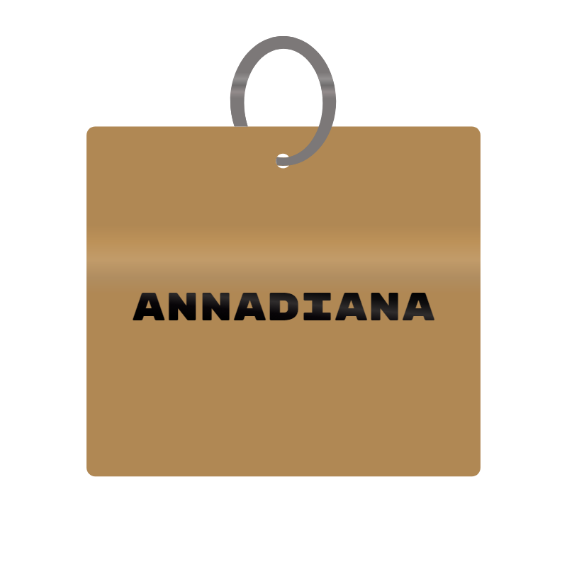 Annadiana Engraved on Keychain in MDF 4cm x 4cm x 3mm