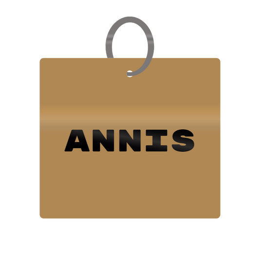 Annis Engraved on Keychain in MDF 4cm x 4cm x 3mm