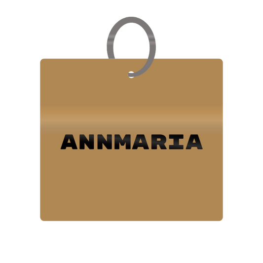 Annmaria Engraved on Keychain in MDF 4cm x 4cm x 3mm