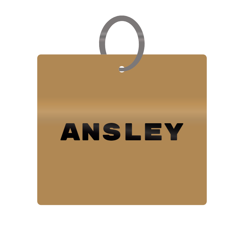 Ansley Engraved on Keychain in MDF 4cm x 4cm x 3mm