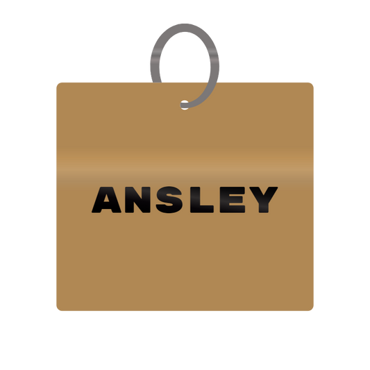 Ansley Engraved on Keychain in MDF 4cm x 4cm x 3mm