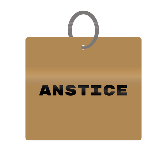 Anstice Engraved on Keychain in MDF 4cm x 4cm x 3mm