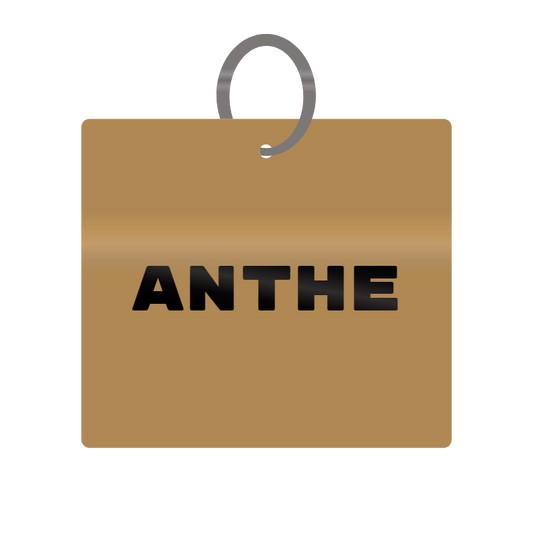 Anthe Engraved on Keychain in MDF 4cm x 4cm x 3mm