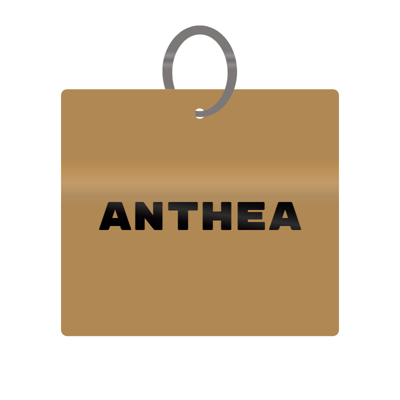 Anthea Engraved on Keychain in MDF 4cm x 4cm x 3mm