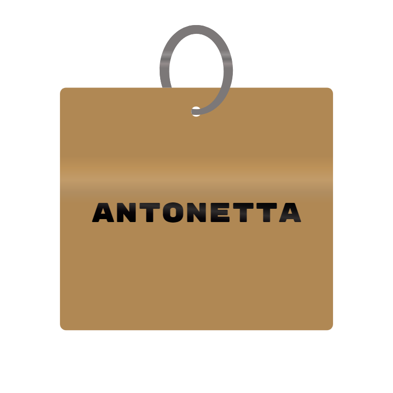 Antonetta Engraved on Keychain in MDF 4cm x 4cm x 3mm