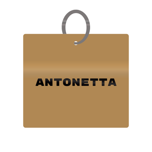 Antonetta Engraved on Keychain in MDF 4cm x 4cm x 3mm