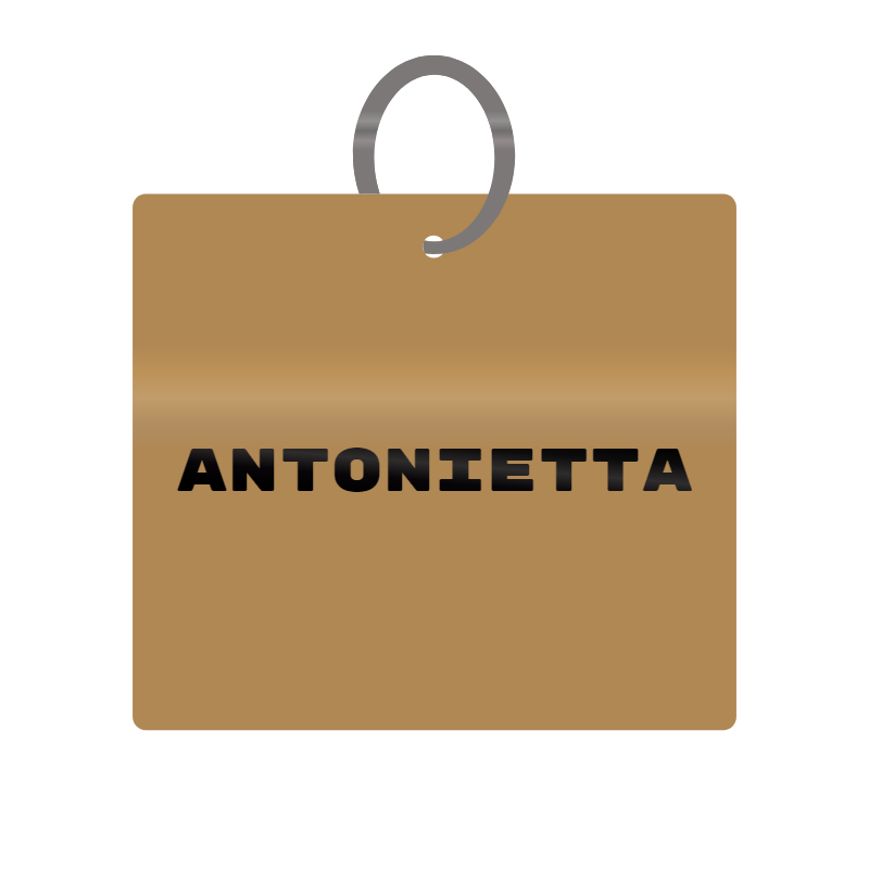 Antonietta Engraved on Keychain in MDF 4cm x 4cm x 3mm