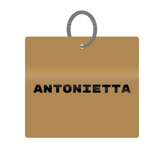 Antonietta Engraved on Keychain in MDF 4cm x 4cm x 3mm