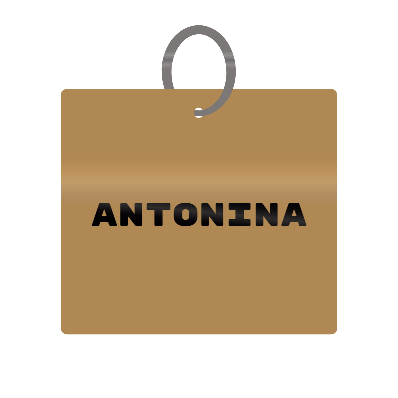 Antonina Engraved on Keychain in MDF 4cm x 4cm x 3mm