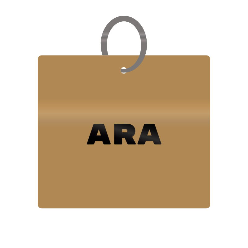 Ara Engraved on Keychain in MDF 4cm x 4cm x 3mm