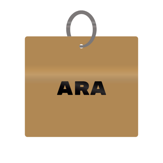 Ara Engraved on Keychain in MDF 4cm x 4cm x 3mm