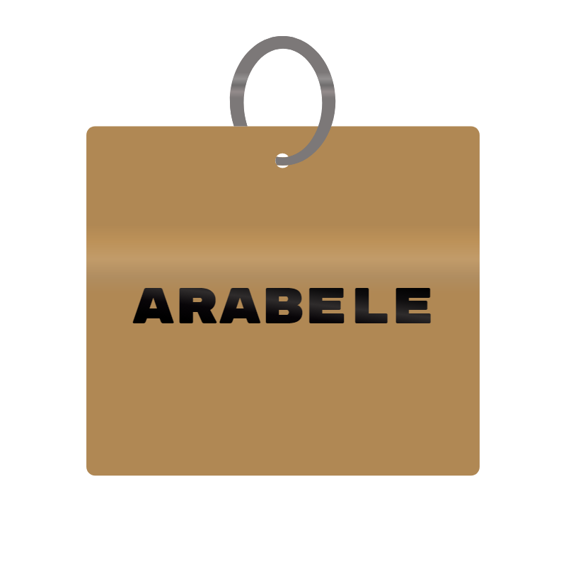 Arabele Engraved on Keychain in MDF 4cm x 4cm x 3mm