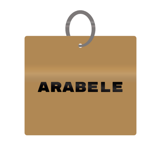 Arabele Engraved on Keychain in MDF 4cm x 4cm x 3mm