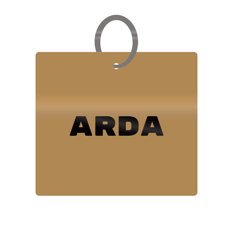 Arda Engraved on Keychain in MDF 4cm x 4cm x 3mm