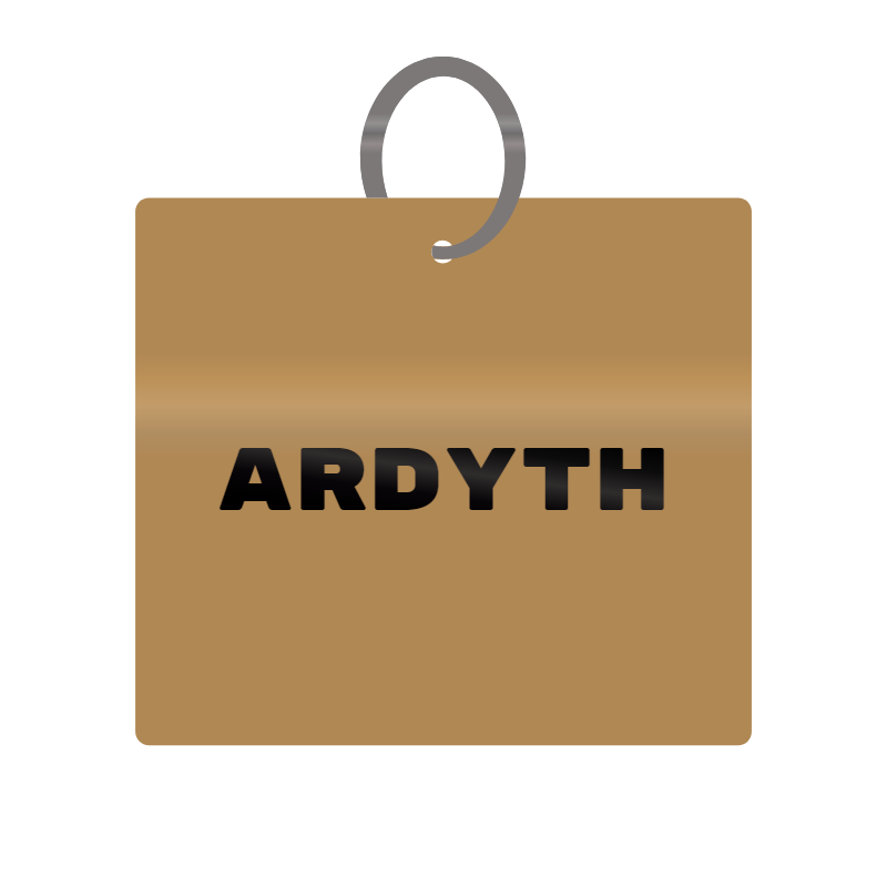 Ardyth Engraved on Keychain in MDF 4cm x 4cm x 3mm