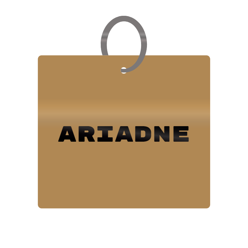 Ariadne Engraved on Keychain in MDF 4cm x 4cm x 3mm