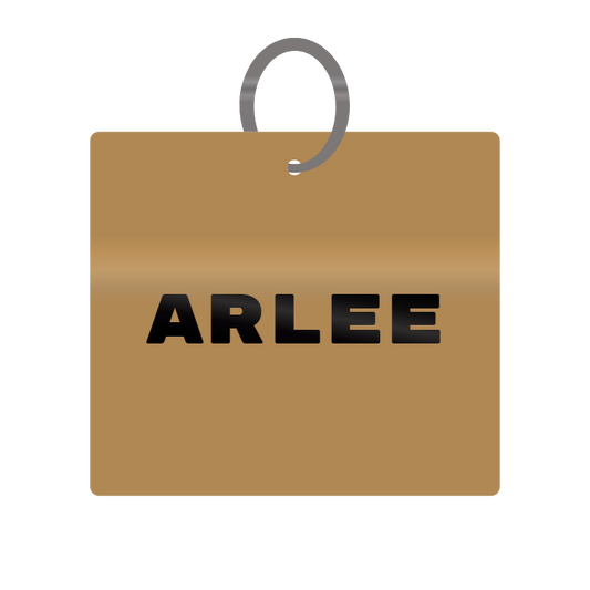 Arlee Engraved on Keychain in MDF 4cm x 4cm x 3mm