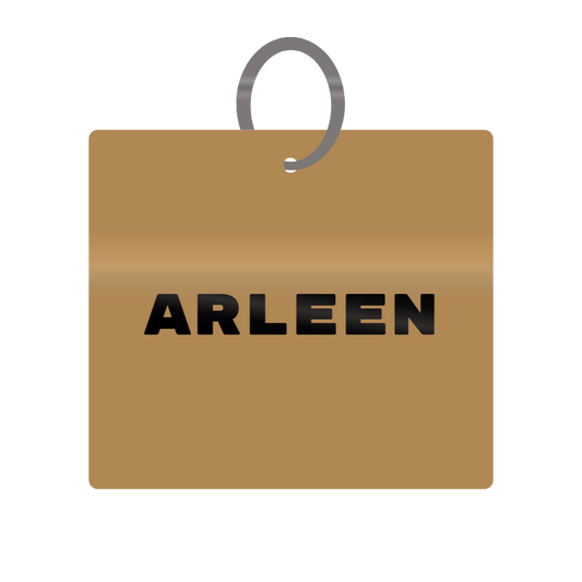 Arleen Engraved on Keychain in MDF 4cm x 4cm x 3mm