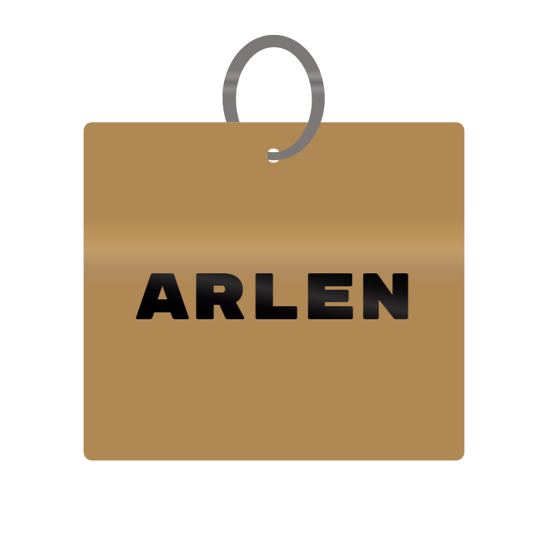 Arlen Engraved on Keychain in MDF 4cm x 4cm x 3mm