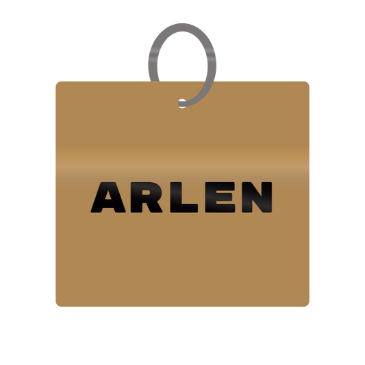 Arlen Engraved on Keychain in MDF 4cm x 4cm x 3mm