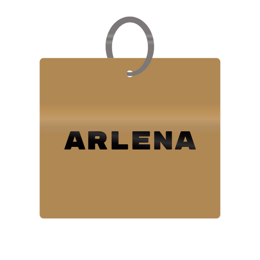 Arlena Engraved on Keychain in MDF 4cm x 4cm x 3mm