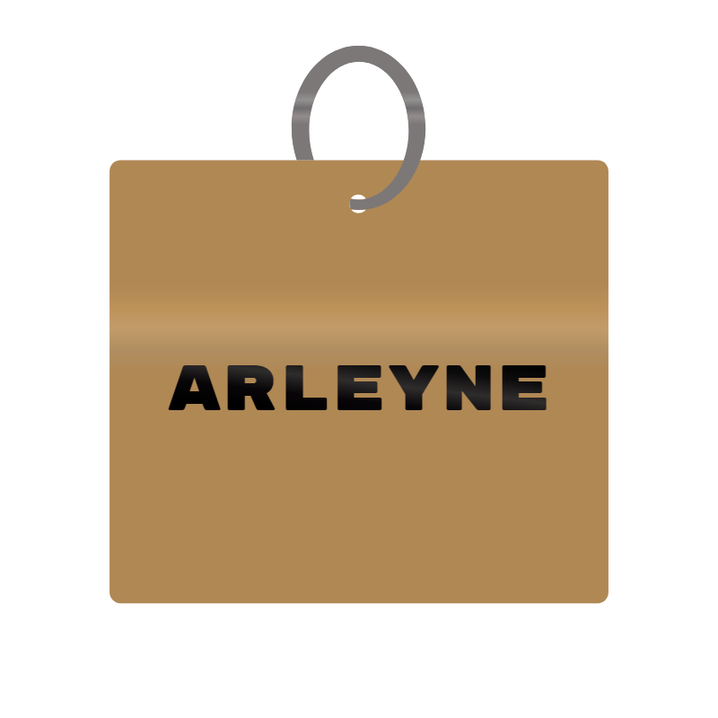 Arleyne Engraved on Keychain in MDF 4cm x 4cm x 3mm