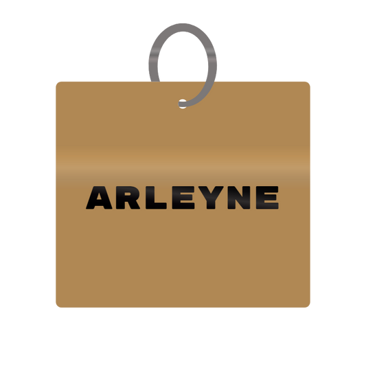 Arleyne Engraved on Keychain in MDF 4cm x 4cm x 3mm