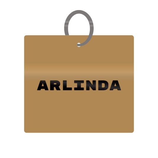 Arlinda Engraved on Keychain in MDF 4cm x 4cm x 3mm