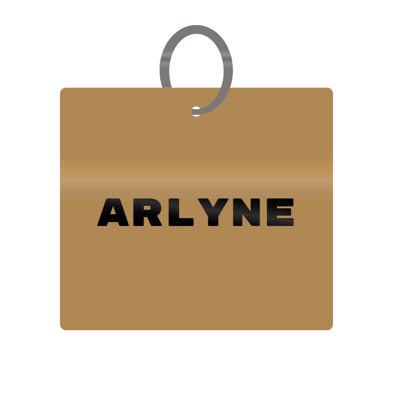 Arlyne Engraved on Keychain in MDF 4cm x 4cm x 3mm