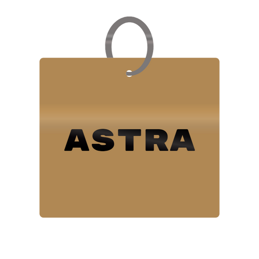 Astra Engraved on Keychain in MDF 4cm x 4cm x 3mm