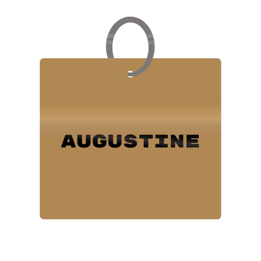 Augustine Engraved on Keychain in MDF 4cm x 4cm x 3mm