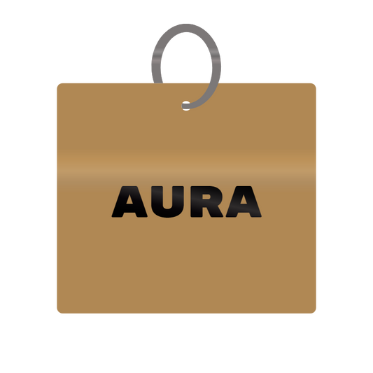 Aura Engraved on Keychain in MDF 4cm x 4cm x 3mm