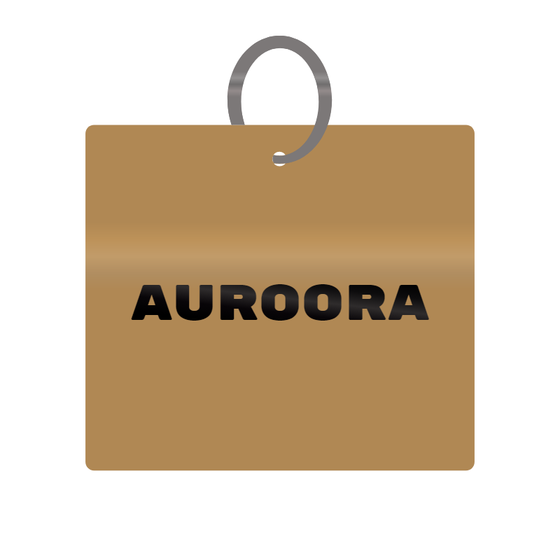 Auroora Engraved on Keychain in MDF 4cm x 4cm x 3mm