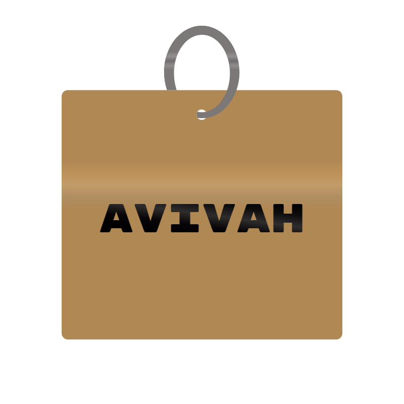 Avivah Engraved on Keychain in MDF 4cm x 4cm x 3mm