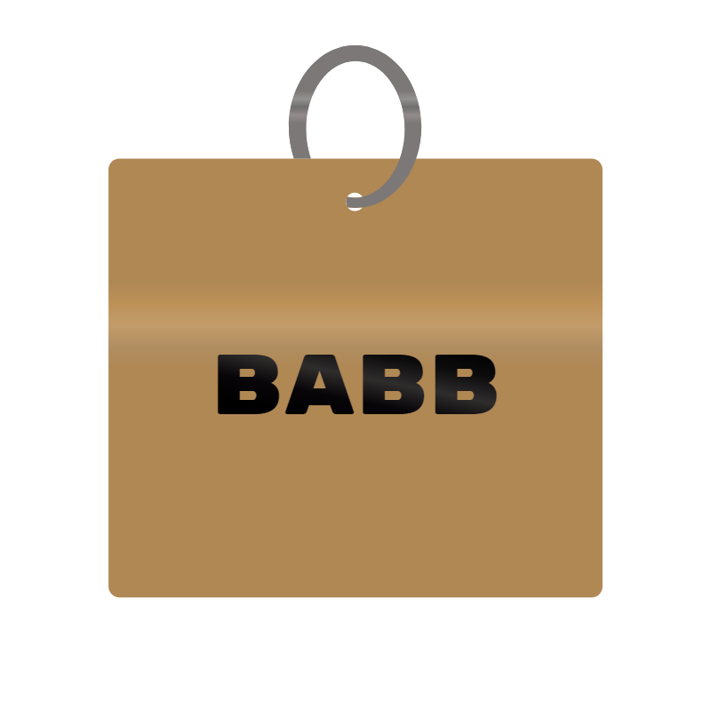 Babb Engraved on Keychain in MDF 4cm x 4cm x 3mm