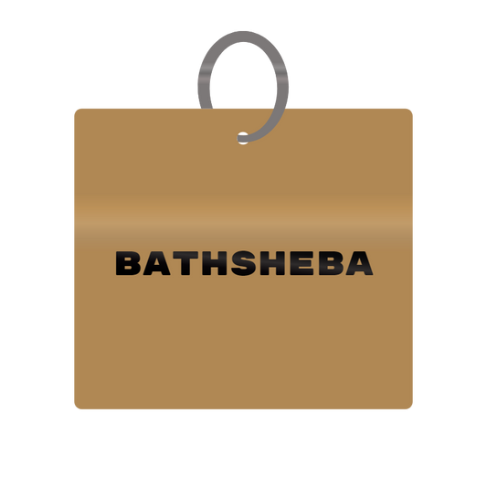 Bathsheba Engraved on Keychain in MDF 4cm x 4cm x 3mm