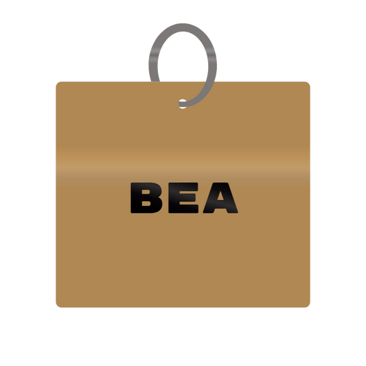 Bea Engraved on Keychain in MDF 4cm x 4cm x 3mm