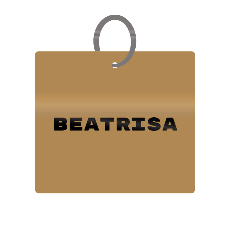 Beatrisa Engraved on Keychain in MDF 4cm x 4cm x 3mm