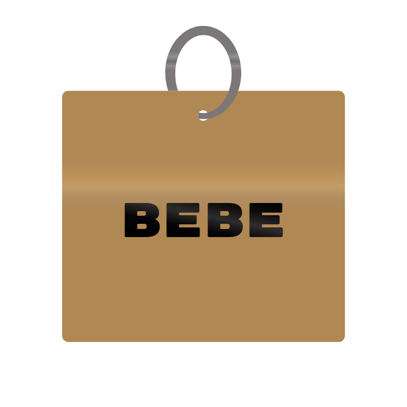 Bebe Engraved on Keychain in MDF 4cm x 4cm x 3mm