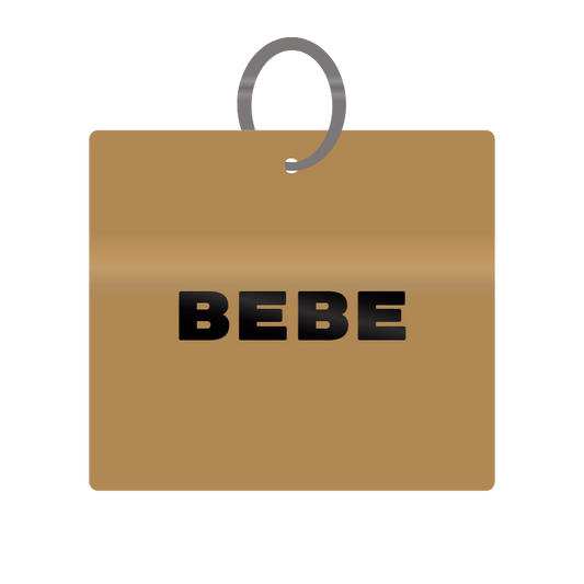 Bebe Engraved on Keychain in MDF 4cm x 4cm x 3mm