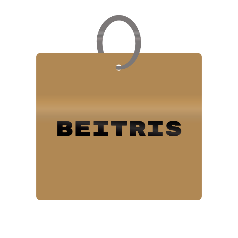 Beitris Engraved on Keychain in MDF 4cm x 4cm x 3mm