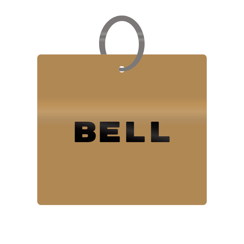 Bell Engraved on Keychain in MDF 4cm x 4cm x 3mm