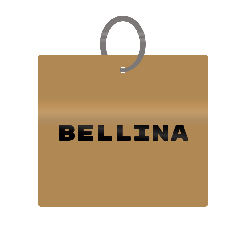 Bellina Engraved on Keychain in MDF 4cm x 4cm x 3mm