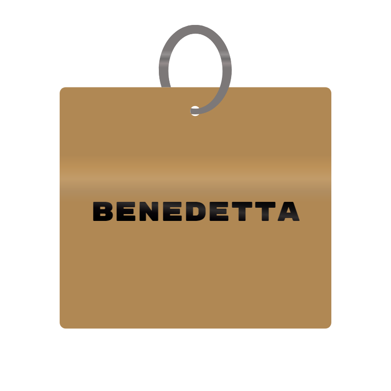 Benedetta Engraved on Keychain in MDF 4cm x 4cm x 3mm