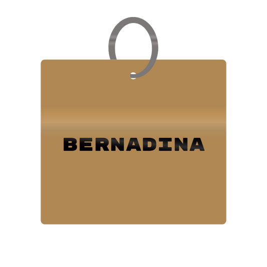 Bernadina Engraved on Keychain in MDF 4cm x 4cm x 3mm