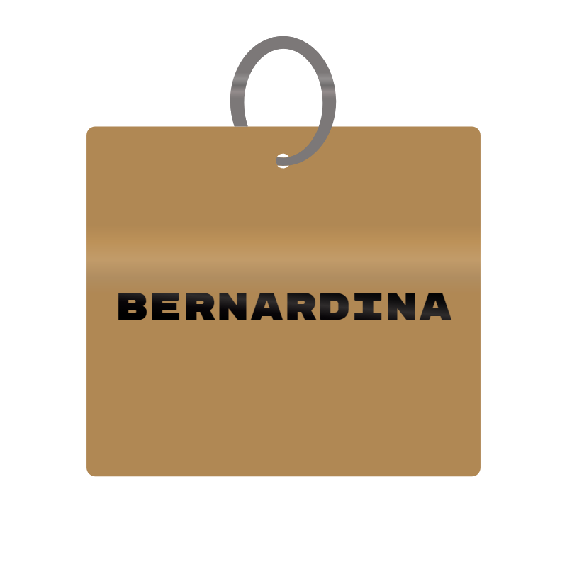 Bernardina Engraved on Keychain in MDF 4cm x 4cm x 3mm