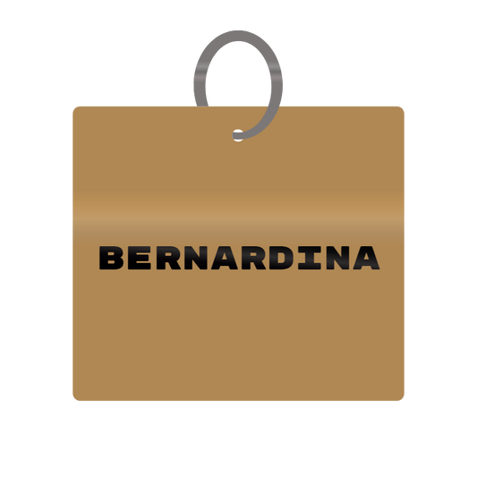 Bernardina Engraved on Keychain in MDF 4cm x 4cm x 3mm